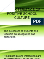 Characteristics of Positive School Culture