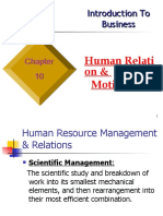 Chapter 10 - HumanRelationMotivation