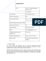 Applied Managerial Communication (AMC 301) Course Outline