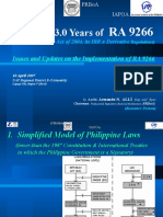 The First 3.0 Years Of: Issues and Updates On The Implementation of RA 9266