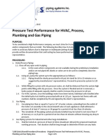 Pressure Test Performance For HVAC Process Plumbing and Gas Piping