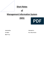 Short Notes of MIS (Unit Wise) PDF