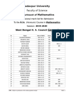 Faculty of Science: Jadavpur University