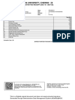 Anna University, Chennai - 25: Semester Fee Receipt (Dec'19 - May'20)