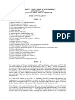 Department of Mechanical Engineering Question Bank Subject Name: Heat & Mass Transfer Unit - I Conduction Part - A