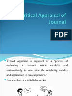 Critical Appraisal of Journal