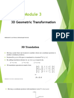 3D Geometric Transformation: Siddhartha B S, Asst. Professor, Adichunchanagiri University