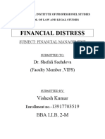 Financial Distress: Vishesh Kumar 13917703519 Bba LLB, 2-M