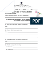 The Tale of Peter Rabbit Worksheet S8UdG9cz2a PDF