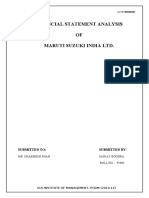 Financial Statement Analysis OF Maruti Suzuki India LTD.: Submitted To: Submitted by