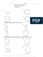 Area and Perimeter of Rectangles and Squares