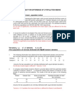 Tuto 2 Tutorial HYPOTHESIS TESTING FOR DIFFERENCE OF 2 POPULATION MEANS