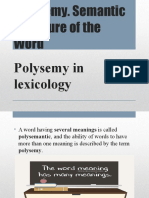 Polysemy in Lexicology