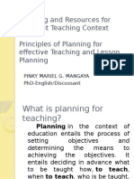 Planning and Resources For Different Teaching Context