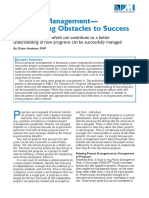 Program Management - Overcoming Obstacles To Success