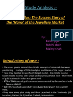 Case Study Analysis:-: Tata Gold Plus: The Success Story of The Nano' of The Jewellery Market