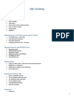 SQL Training: Contents