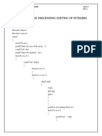 Ascending and Descending Sorting of Integers: Program Code