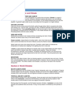 Section 1: Weather and Climate: Chapter Summary