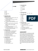 Unit 2 Tests: Answer Key and Audio Script