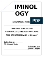 Criminology-SCHOOLS OF CRIMINOLOGY-Apoorv chopra-813-LLB 3 Yr (4th SEM)