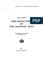 Lotman - Excerpt From 'The Structure of The Artistic Text' - 1970