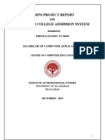 A Mini Project Report ON Web Based College Admission System: Bachelor of Computer Applications