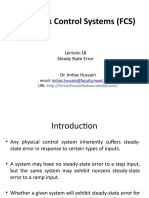 Feedback Control Systems (FCS) : Lecture-18 Steady State Error