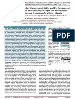 Entrepreneur's Level of Management Skills and Performance of Small and Medium Enterprises (SMES) in The Automobile Industry: Evidence From Anambra State, Nigeria