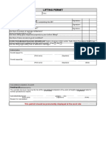 Lifting Permit Permit