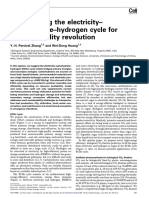 Constructing The Electricity - Carbohydrate-Hydrogen Cycle For A Sustainability Revolution