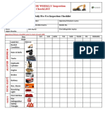 Excavator Weekly Inspection Checklist