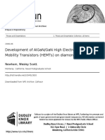 Development of Algan/Gan High Electron Mobility Transistors (Hemts) On Diamond Substrates