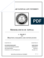 Hidayatullah National Law University: Emorandum of Ppeal