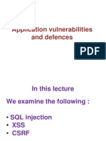 Application Vulnerabilities and Defences