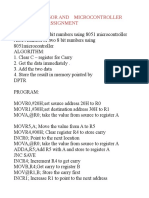 Microprocessor and Microcontroller Laboratory Assignment