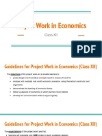 XII - Project Work in Economics