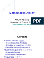 Mathematics Ability: CHENG Kai Ming Department of Physics, CUHK