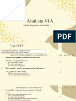 Analisis VIA: Validity, Importance, Applicability