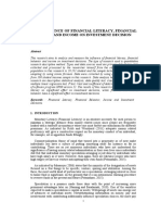 The Influence of Financial Literacy, Financial Behavior and Income On Investment Decision