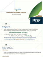 SASO Overview: Conformity Assessment Activities