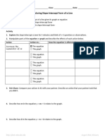 Slope Intercept Activity Sheet