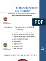 Seminar 1: Introduction To Youth Ministry