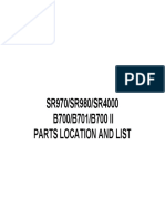 SR970/SR980/SR4000 B700/B701/B700 II Parts Location and List