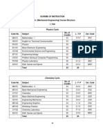 Scheme of Instruction B.Tech. (Mechanical Engineering) Course Structure