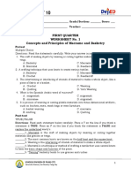 Handicraft 10: First Quarter Worksheet No. 1 Concepts and Principles of Macrame and Basketry