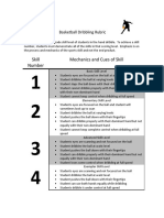 Hand Dribbling Rubric