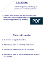 Learning: Learning Is Any Relatively Permanent Change in