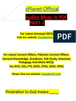 Islamic Studies MCQs in PDF Part-5 PDF