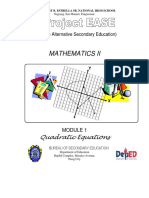 Mathematics Ii: Quadratic Equations